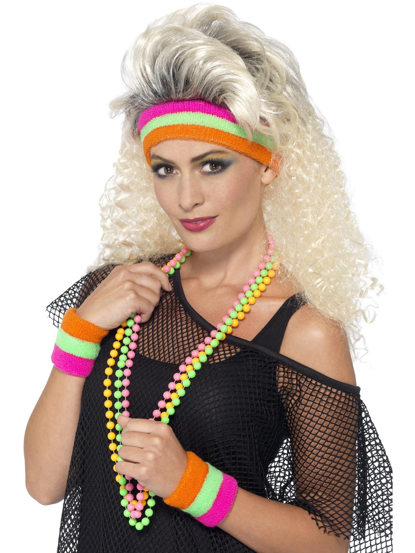 Cintas para la cabeza y muñequeras, Fluorescentes, con 1 cinta para la cabeza y 2 muñequeras