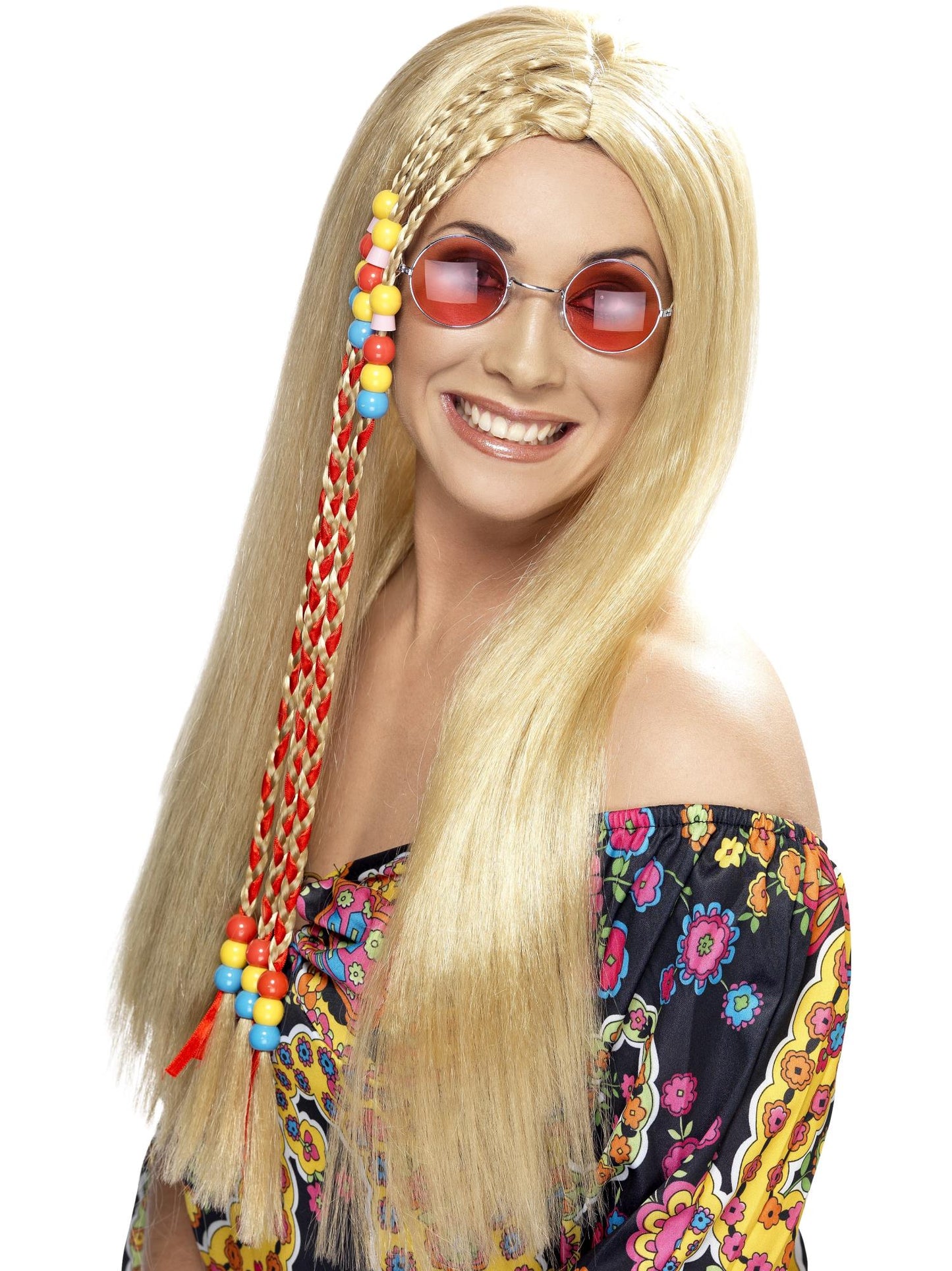 Hippy Party Wig with Beads  Wholesale