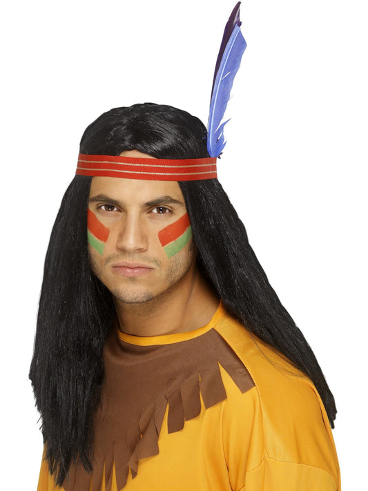 Native American Inspired Brave Wig, Black  Wholesale