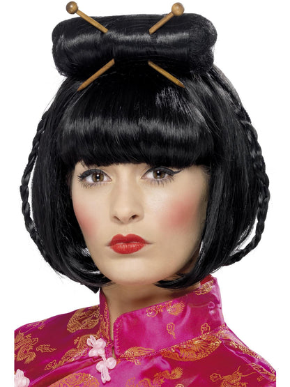 Oriental Lady Wig, Black  Wholesale