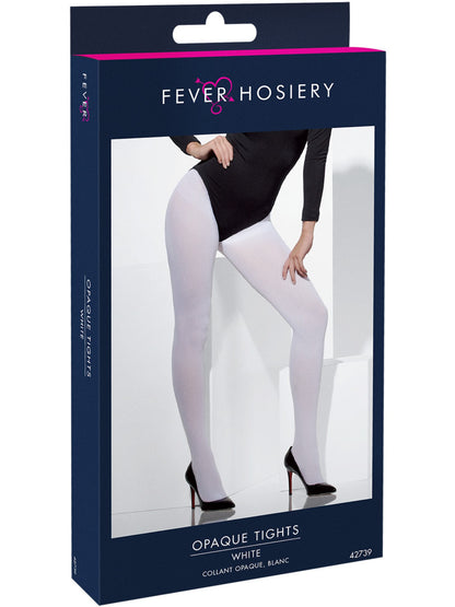 Opaque Tights, White  Wholesale