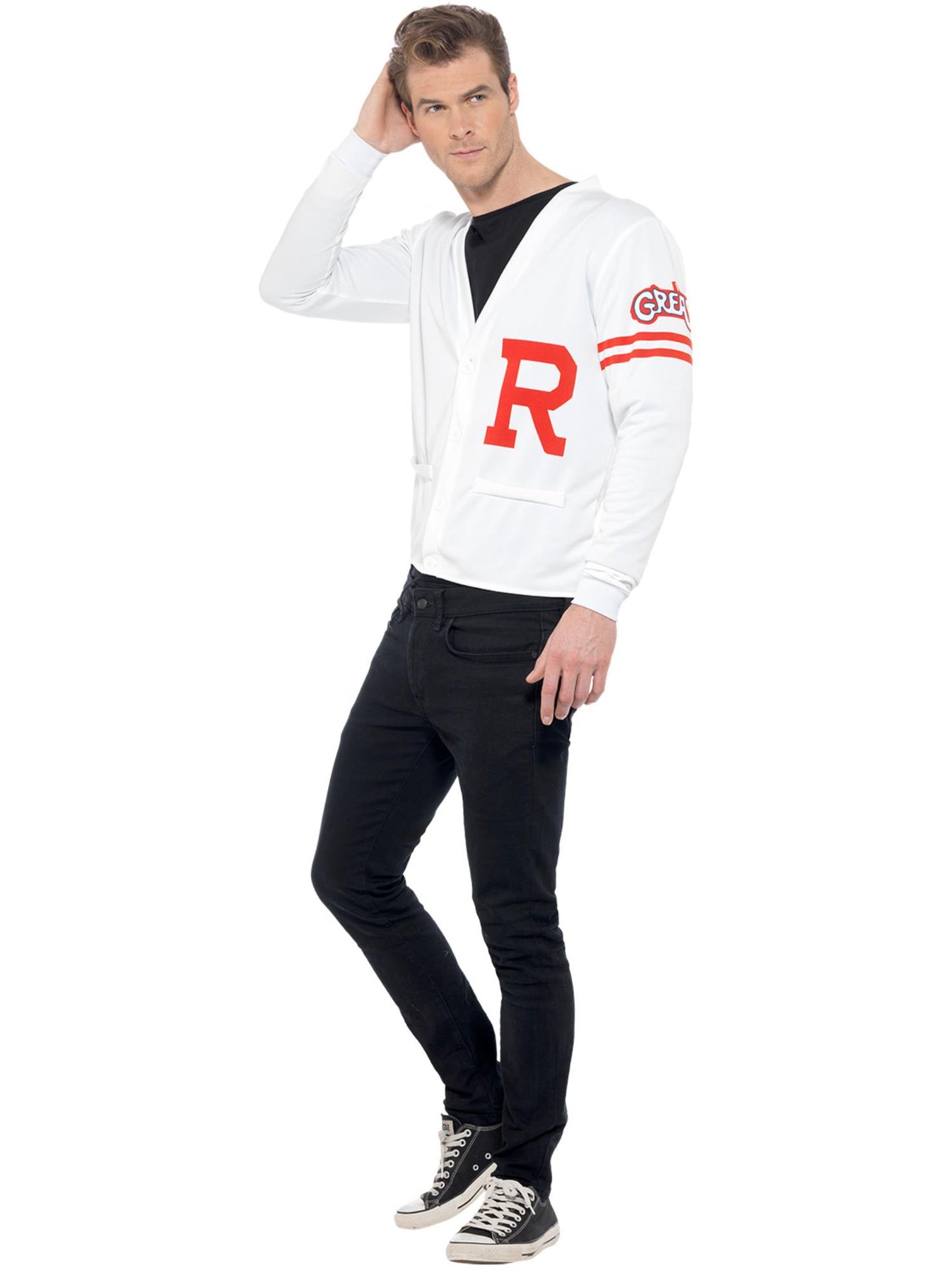 Costume Grease Rydell Prep, Blanc, avec chandail