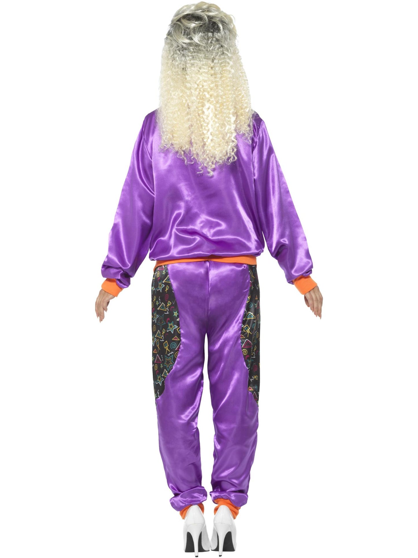Chándal retro de tactel, para mujer, morado, con chaqueta y pantalón