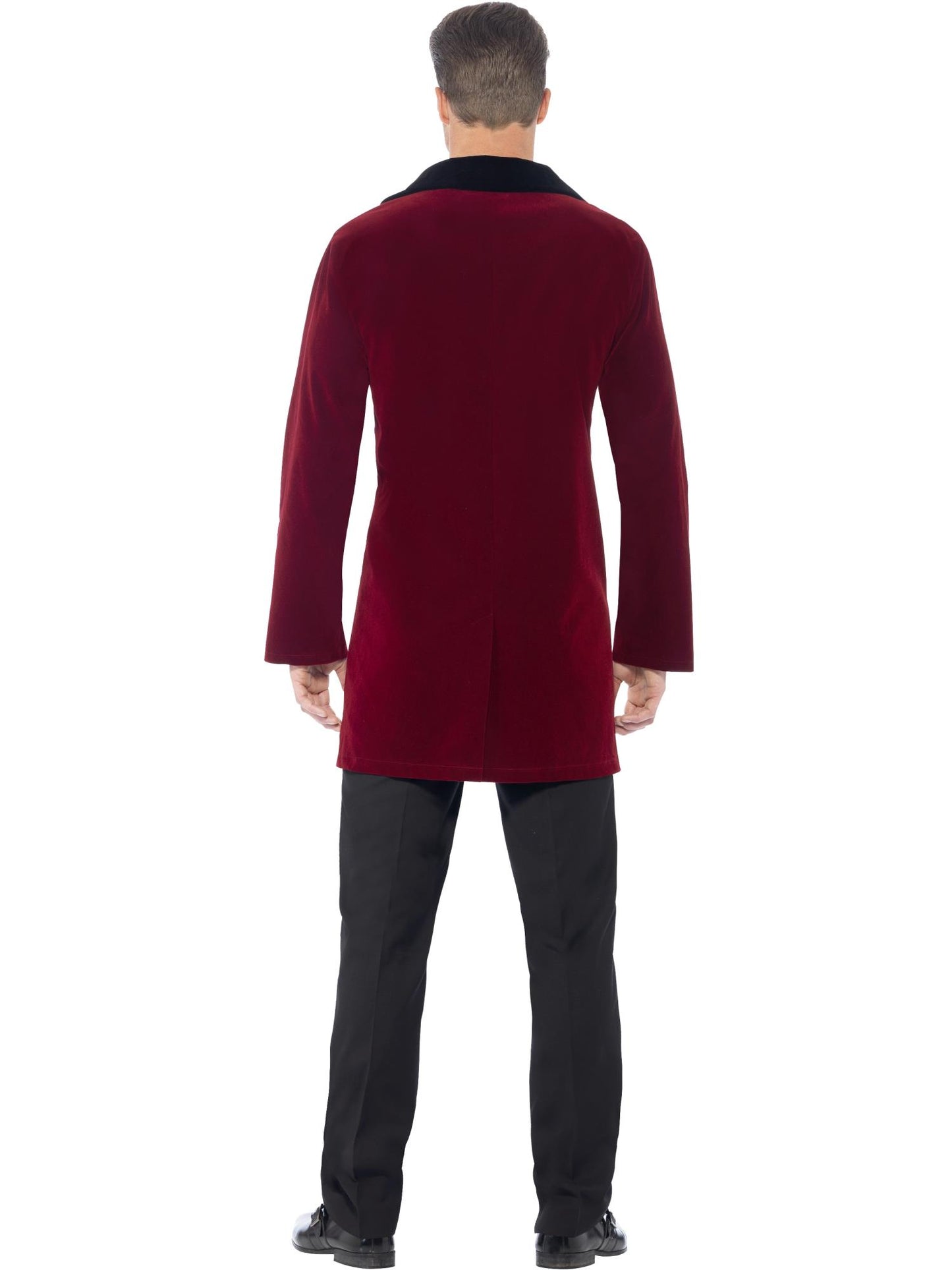 Traje de Lujo de Caballero Edwardian, Rojo, con Chaqueta, Falso Chaleco y Corbata