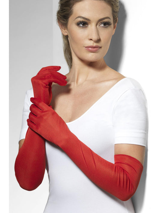 Handschuhe, Rot, Lang
