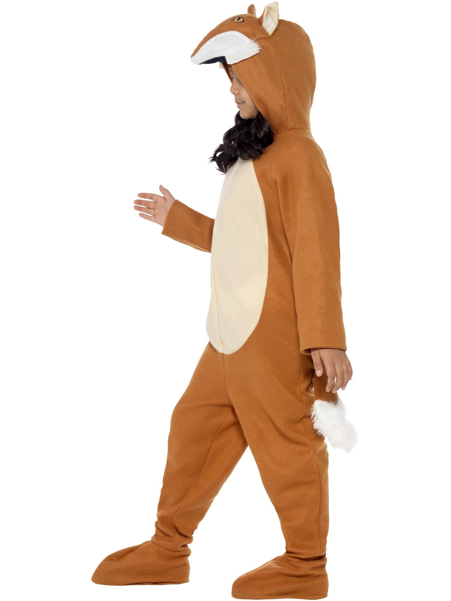 Fuchs Kostüm, Orange, All-in-One mit Kapuze und Schwanz