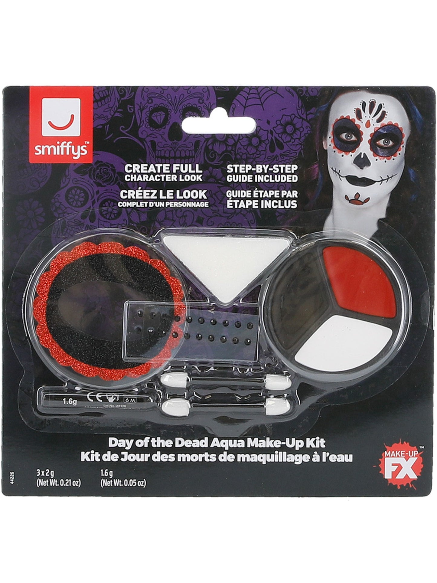 Smiffys Make-Up FX, Day of the Dead Kit, Aqua,   Wholesale