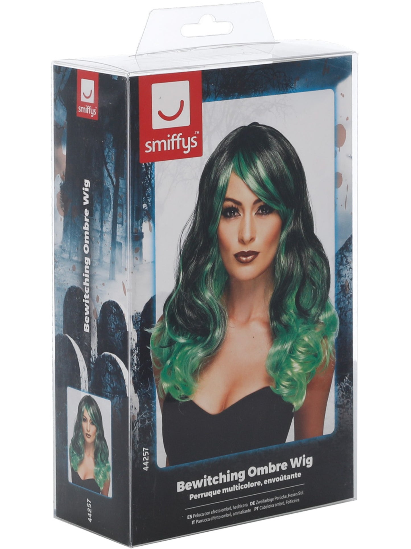 Ombre Wig, Bewitching, Green & Black  Wholesale