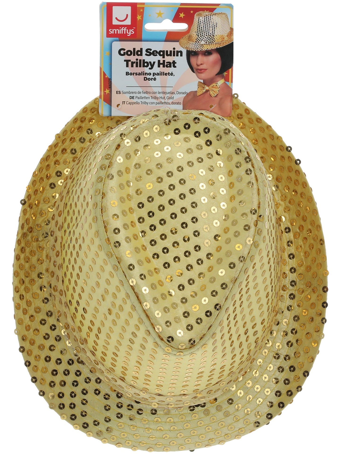Sequin Trilby Hat, Gold  Wholesale