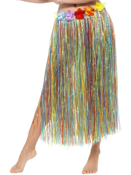 Hawaiian Hula Skirt with Flowers, with Velcro, Mul  Wholesale