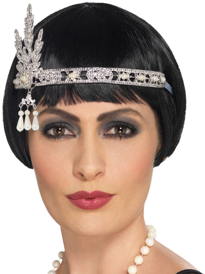Flapper Headband, Silver  Wholesale