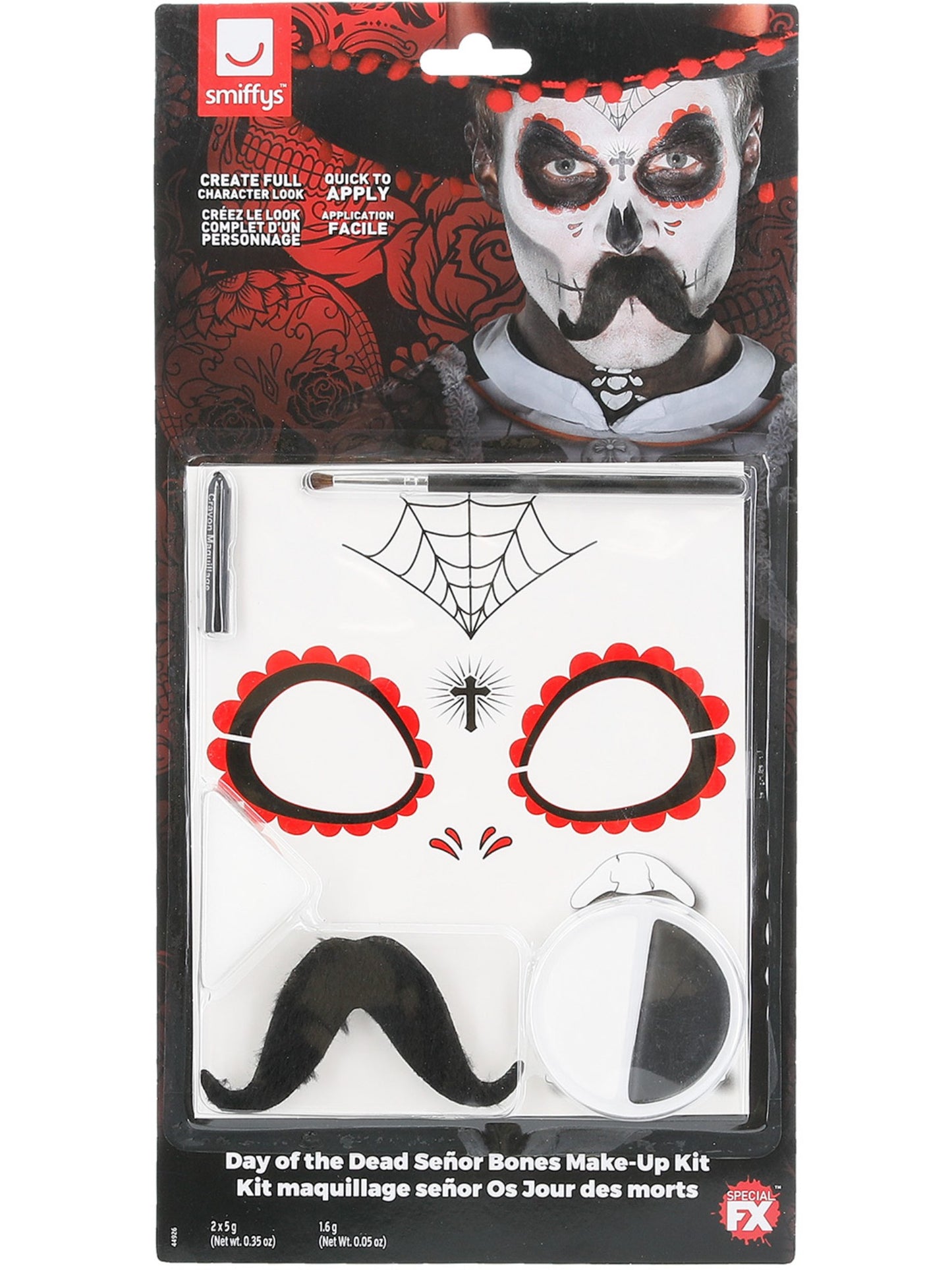 Smiffys Make-Up FX, DOTD Se±or Bones Kit, Grease,   Wholesale