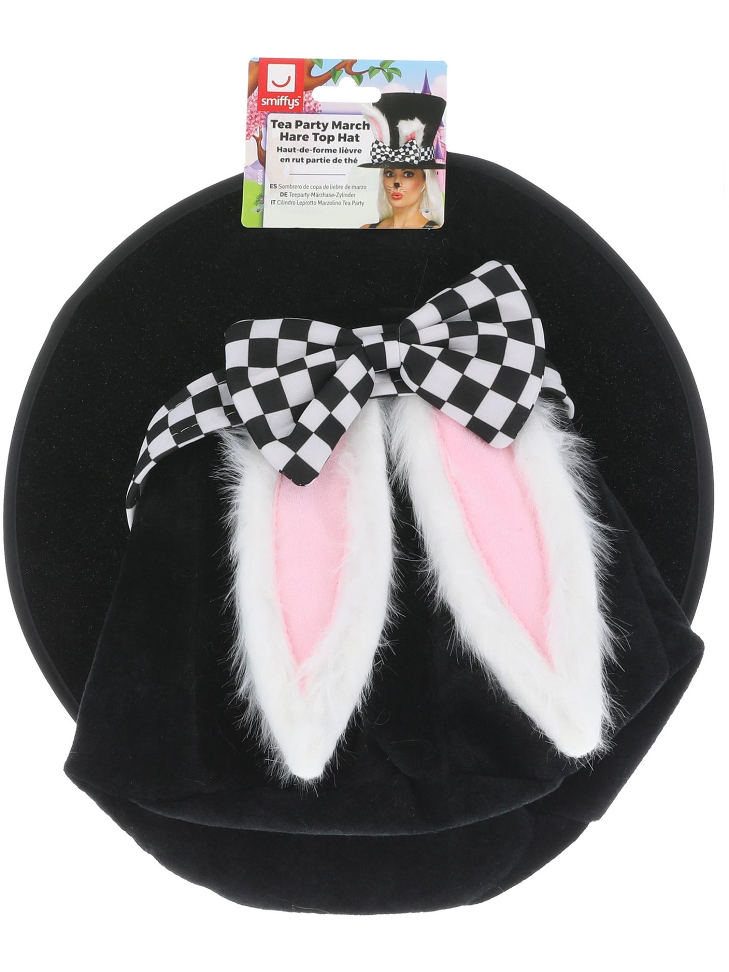 Tea Party March Hare Top Hat, Black & White  Wholesale