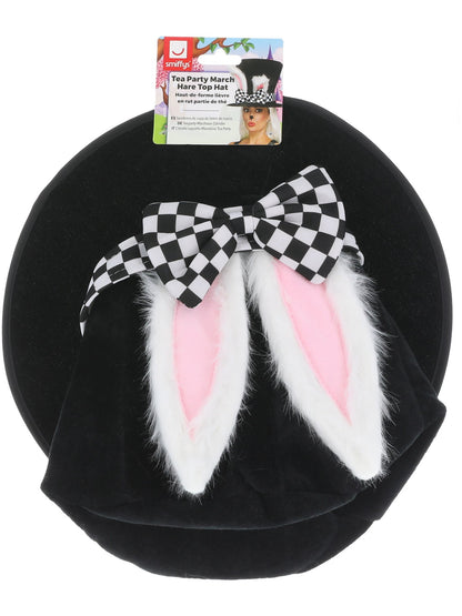 Tea Party March Hare Top Hat, Black & White  Wholesale