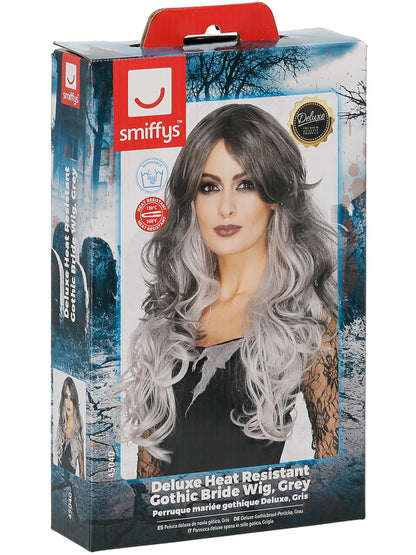 Deluxe Gothic Bride Wig, Grey  Wholesale