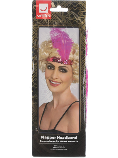 Flapper Headband, Pink  Wholesale