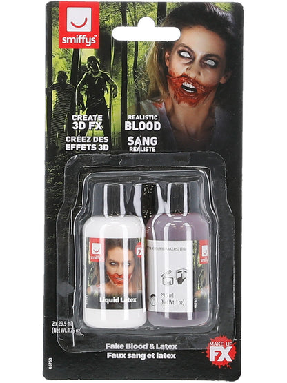 Faux sang et latex,2 x 29.57ml/1 US fl.oz