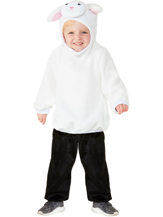 Lammkostüm für Kleinkind, Weiß, mit Kapuzenoberteil und Hose