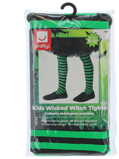 Wicked Witch Tights, Child, Green & Black  Wholesale