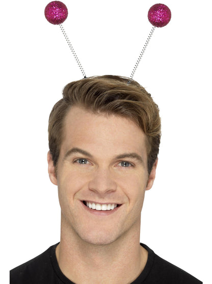 Antena de bolas con purpurina, rosado 