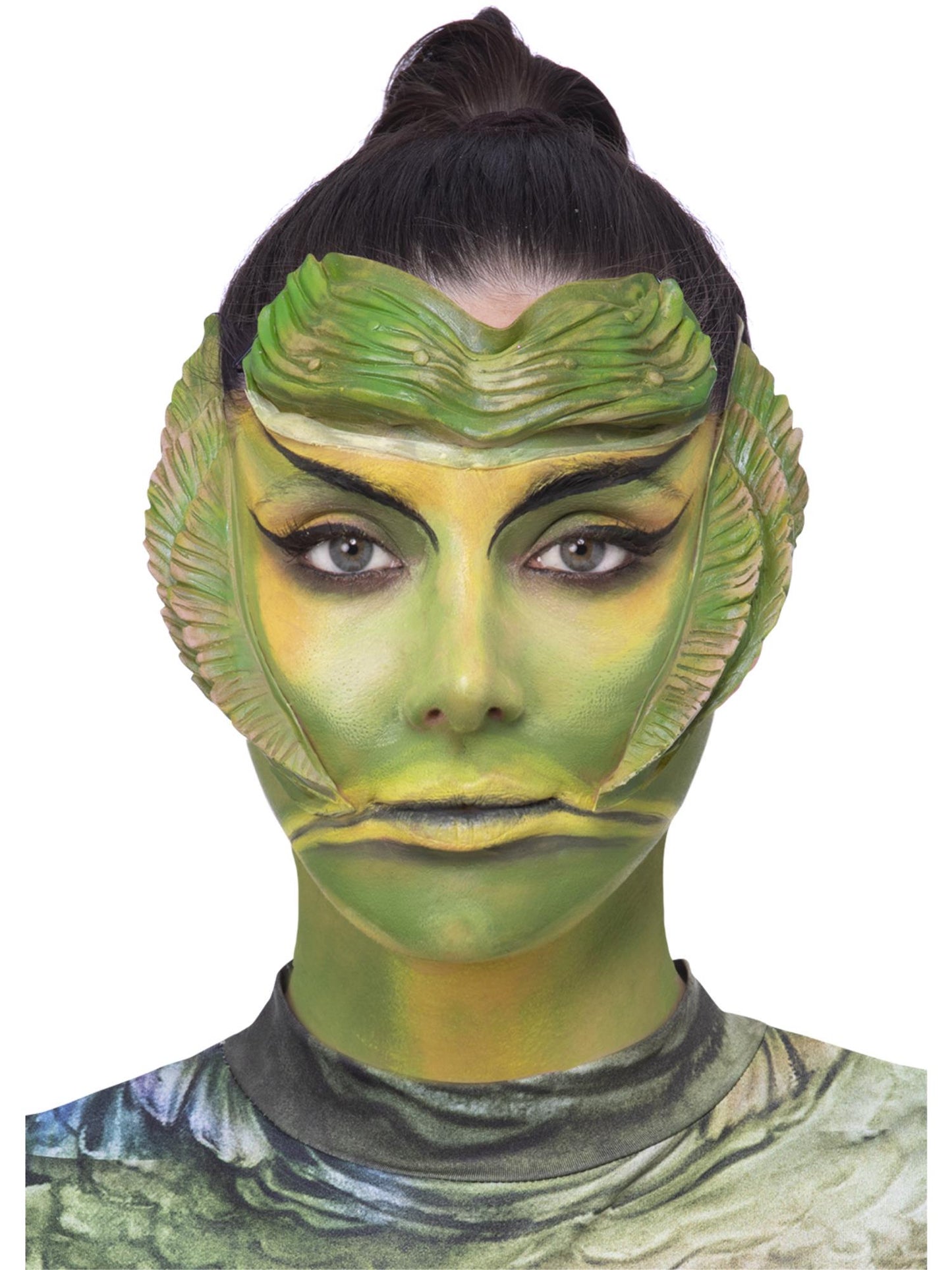 Kit de cosméticos para prótesis de criatura de la laguna negra, Universal Monsters, Aqua Pots, cepillo, esponja, pegamento cosmético y cejas y aletas protésicas