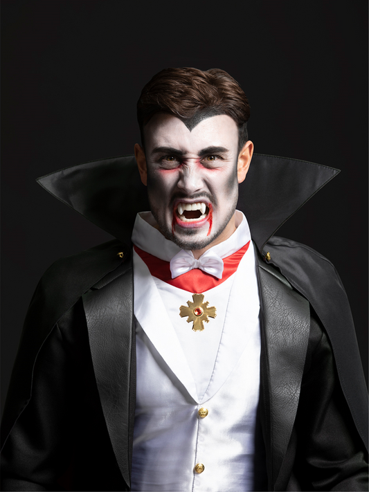 Kit de protección de maquillaje, Universal Monsters, Aqua Pots, transferencias, tubo de sangre, crayón, polvo brillante, vendajes, colmillos, pernos, cepillo y esponja
