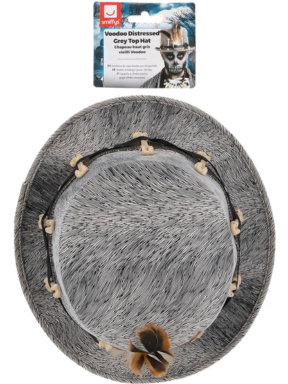 Voodoo Distressed Grey Top Hat  Wholesale