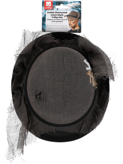 Chapeau Trilby style lin vieilli gothique