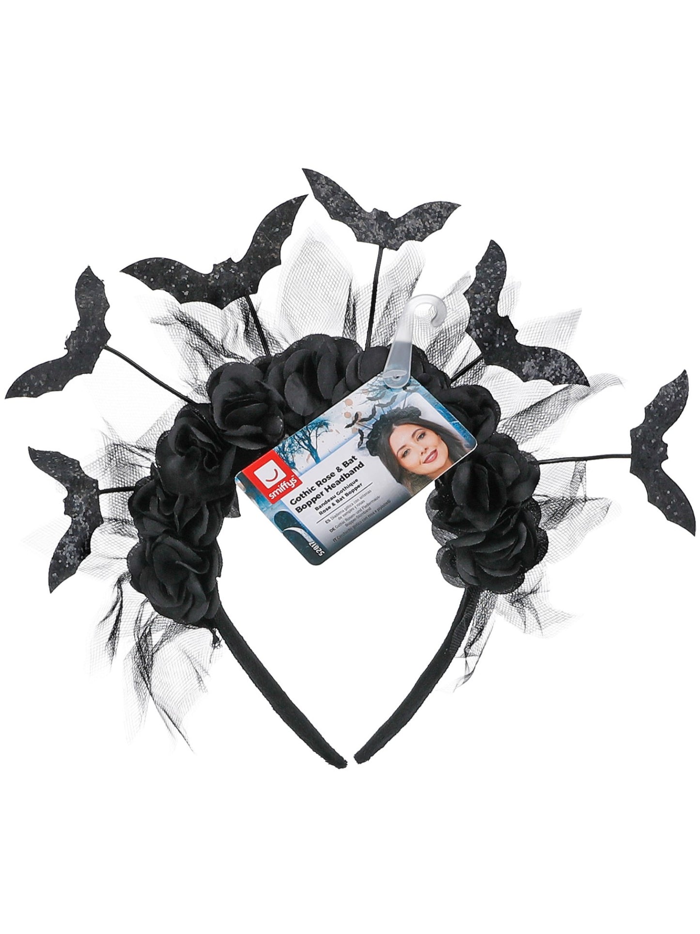 Gothic Rose & Bat Bopper Headband  Wholesale