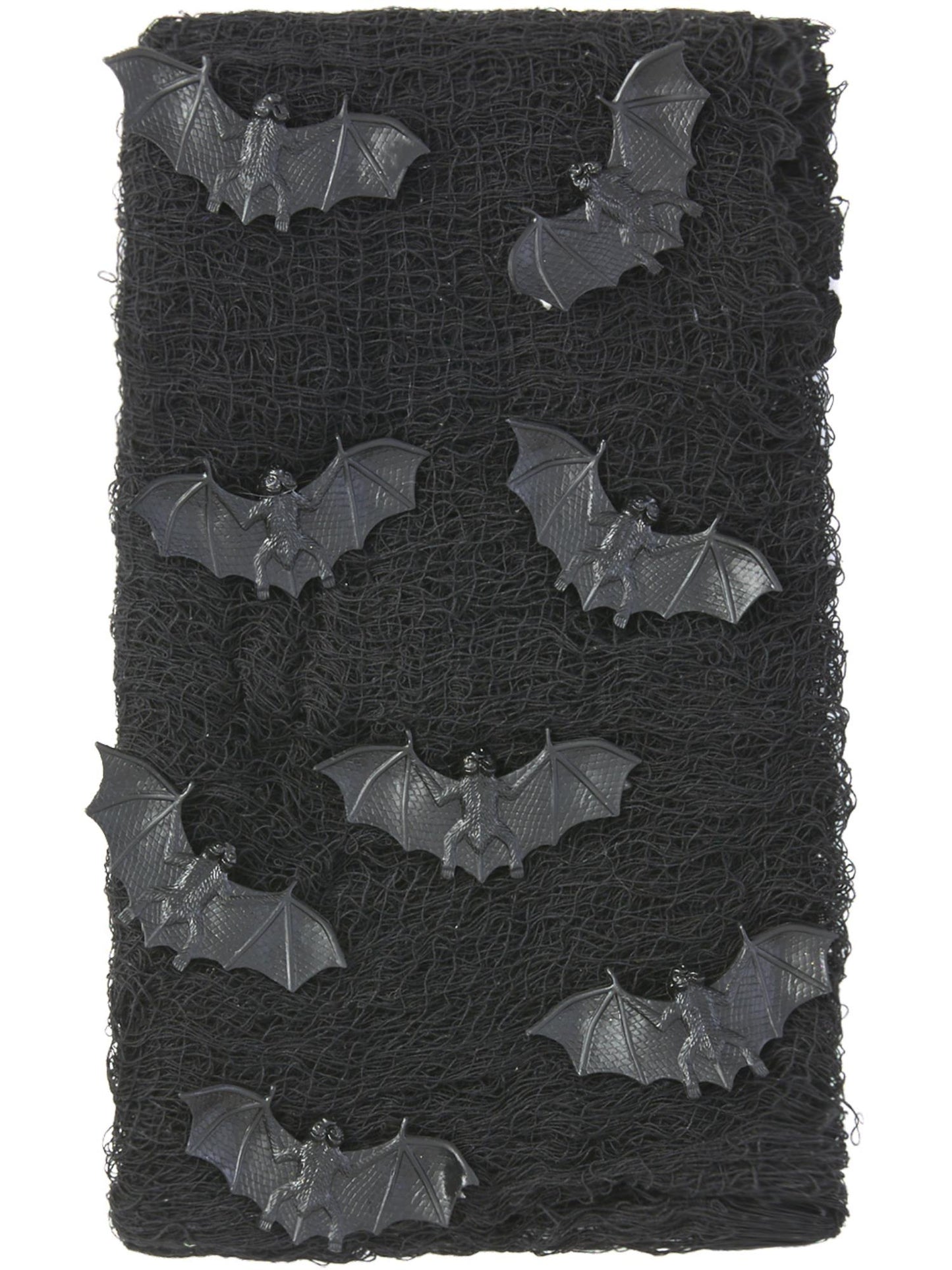 Fledermaus-Gruseltuch-Set,, mit 8 Fledermäusen, 4,5 x 61 cm Drapiertuch