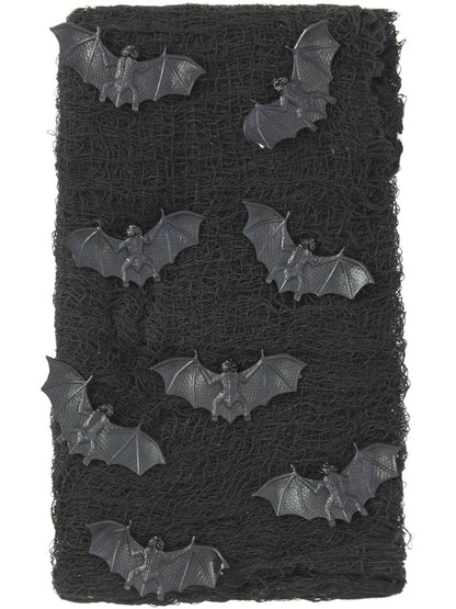 Fledermaus-Gruseltuch-Set,, mit 8 Fledermäusen, 4,5 x 61 cm Drapiertuch