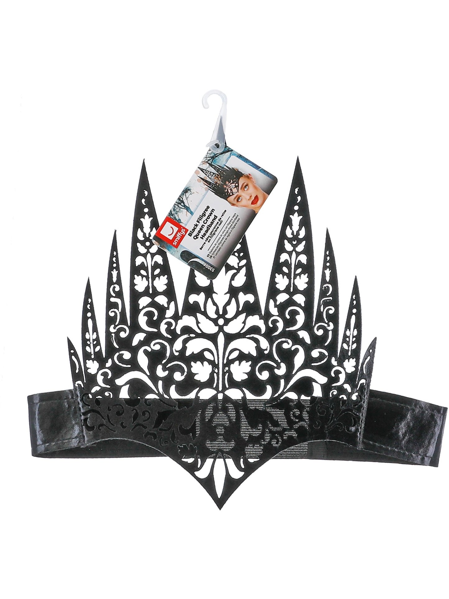 Black Filigree Queen Crown Headband  Wholesale