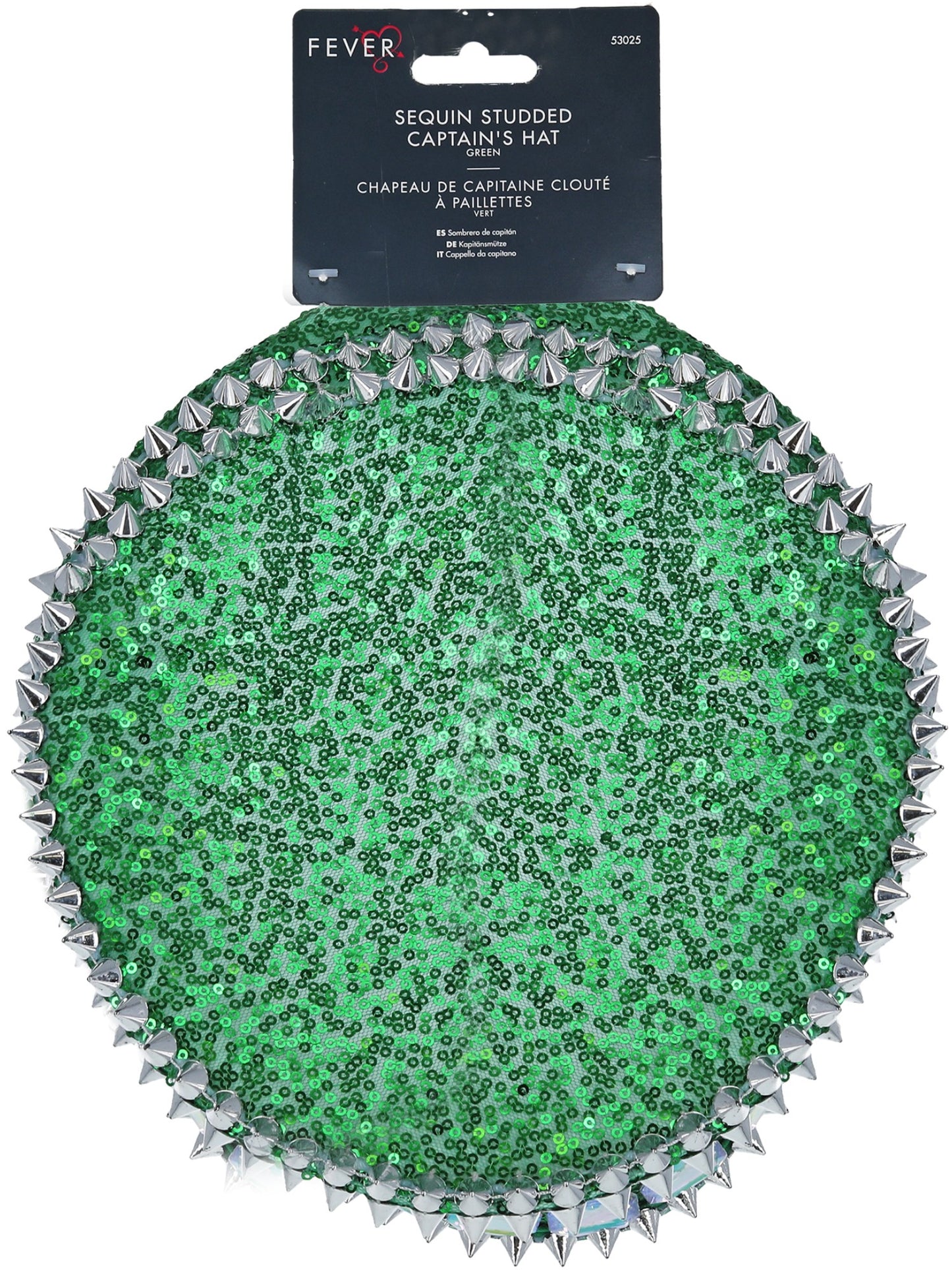 Fever Deluxe Sequin Studded Captains Hat, Green  Wholesale