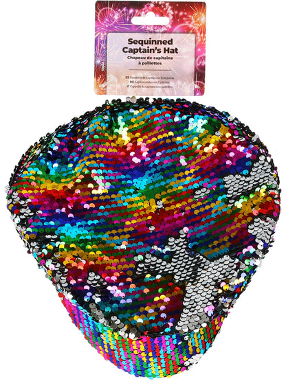 Sequin Captains Hat, Rainbow  Wholesale