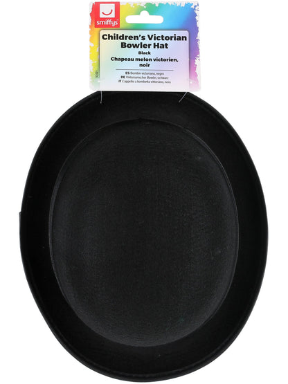 Kids Victorian Bowler Hat, Black  Wholesale