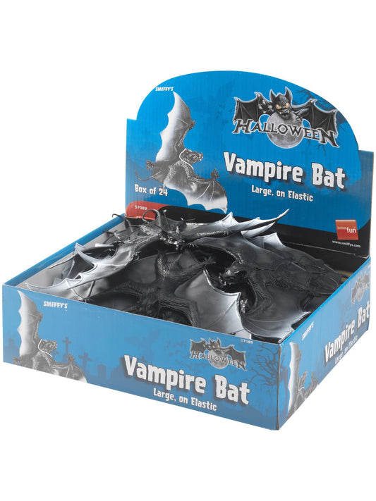 Murciélago vampiro grande, Negro, con goma elástica, PVC, 24