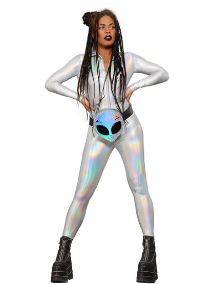 Costume holographique miroir Miss Whiplash Fever, Combinaison zippée