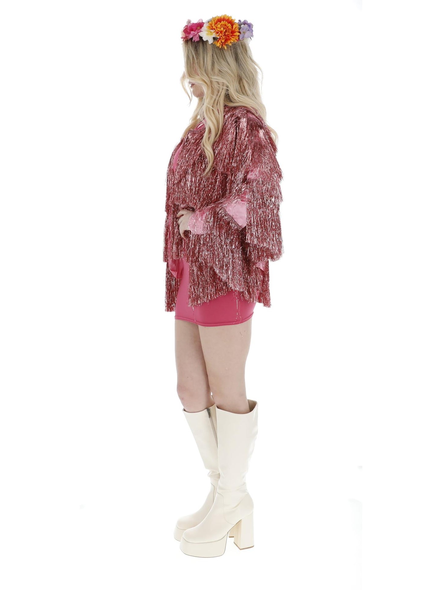 Fever Tinsel Festival Jacket, Pink  Wholesale