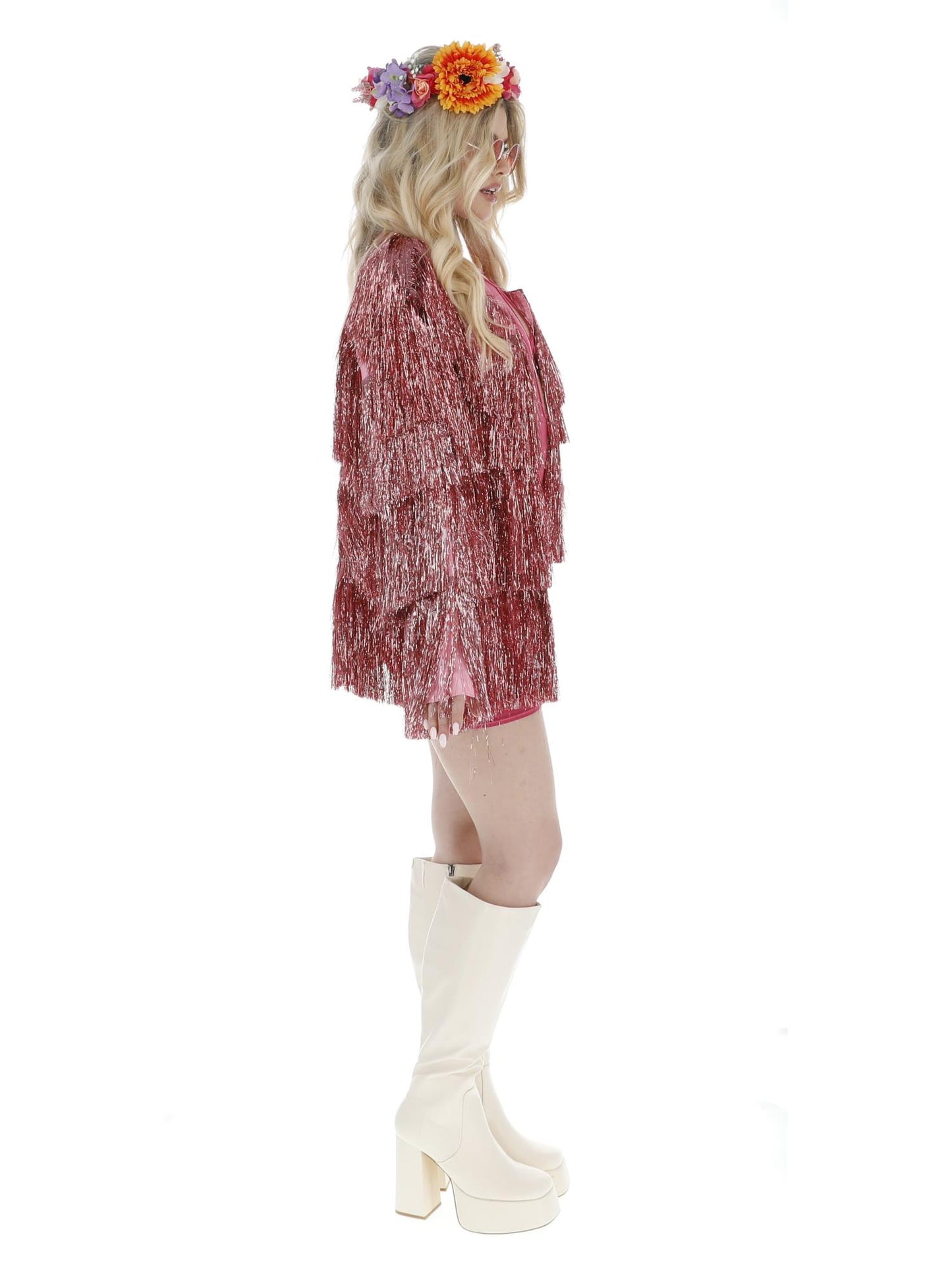 Fever Tinsel Festival Jacket, Pink  Wholesale