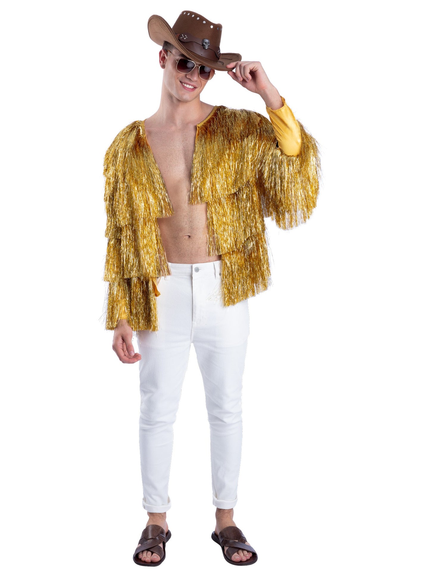 Chaqueta festivalera Tinsel de Fever, Dorado