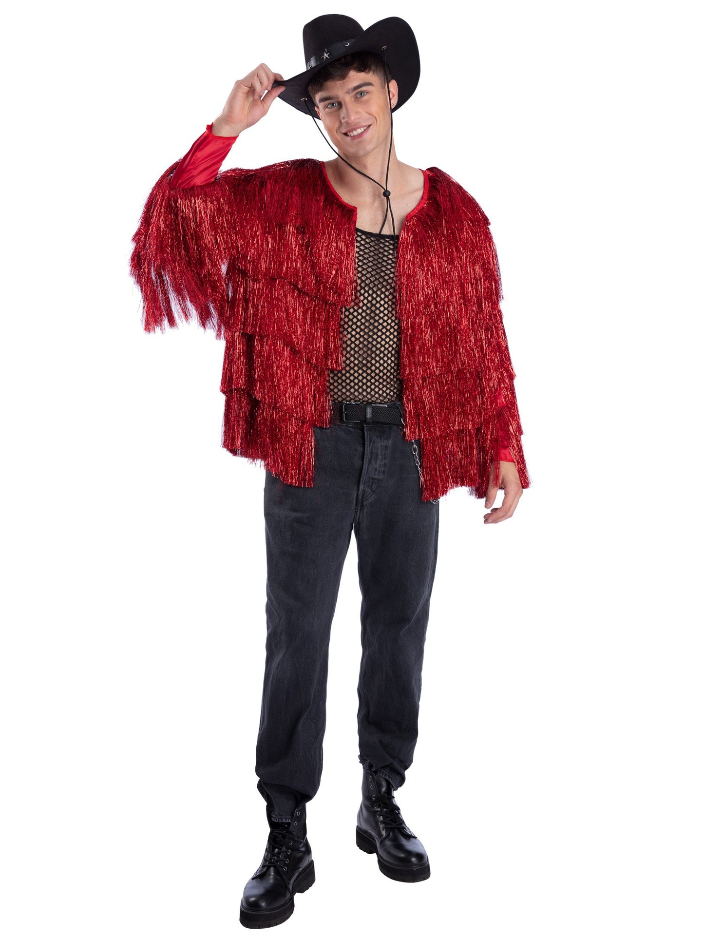 Fever Lametta Festival Jacke, Rot