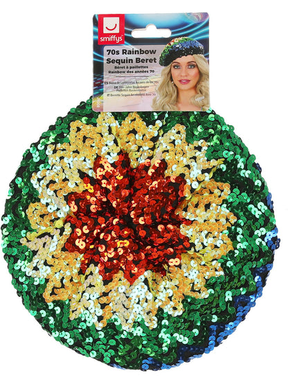 Sequin Beret, Rainbow  Wholesale