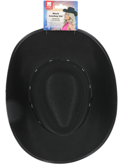 Black Cowboy Hat, Felt, with Cord  Wholesale