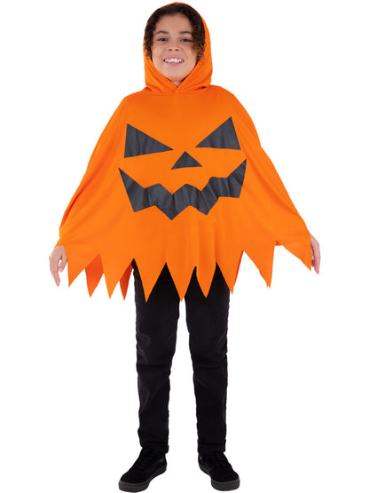 Pumpkin Poncho, Orange, Kids  Wholesale