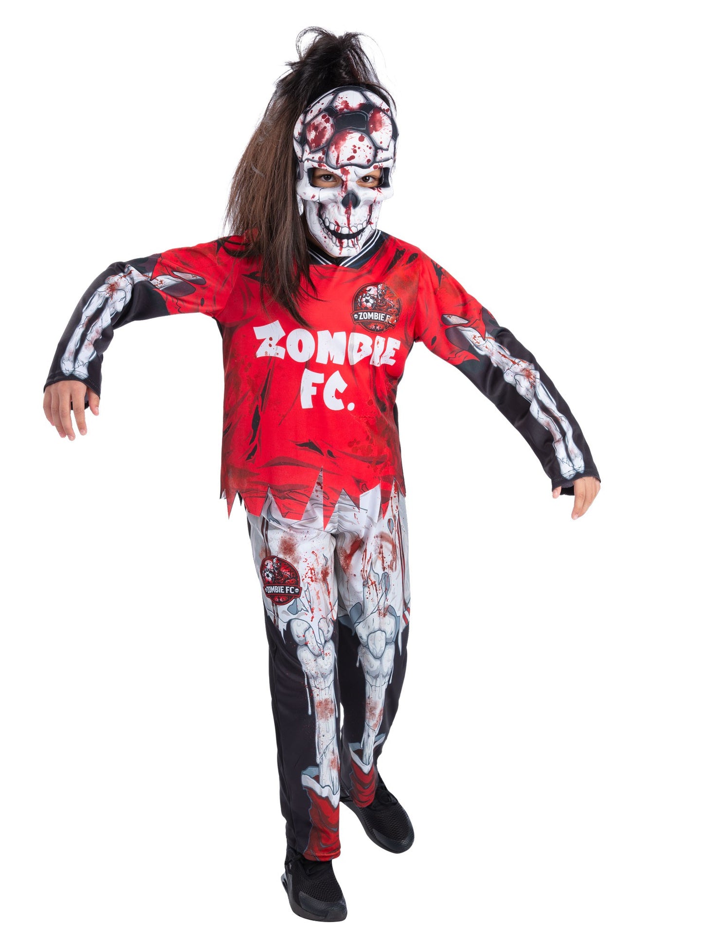 Zombie FC Footballer Skeleton Costume, Red  Wholesale