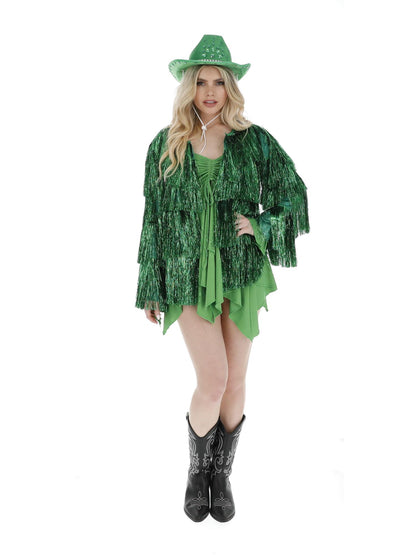 Fever Tinsel Festival Jacket, Green  Wholesale