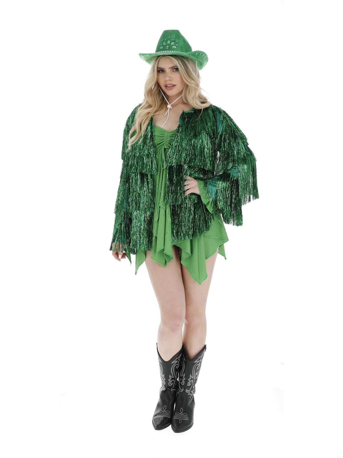 Fever Tinsel Festival Jacket, Green  Wholesale