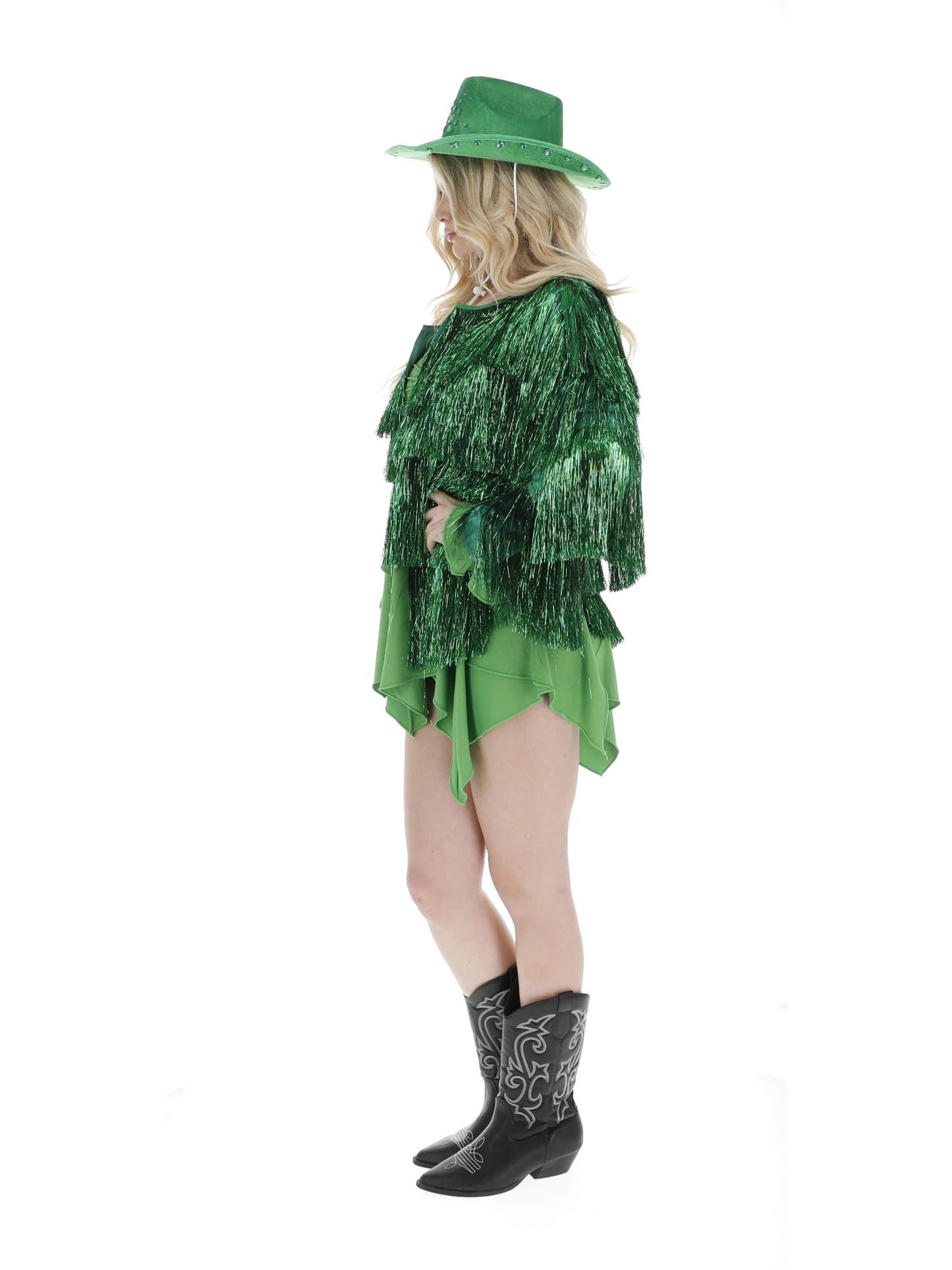 Fever Tinsel Festival Jacket, Green  Wholesale