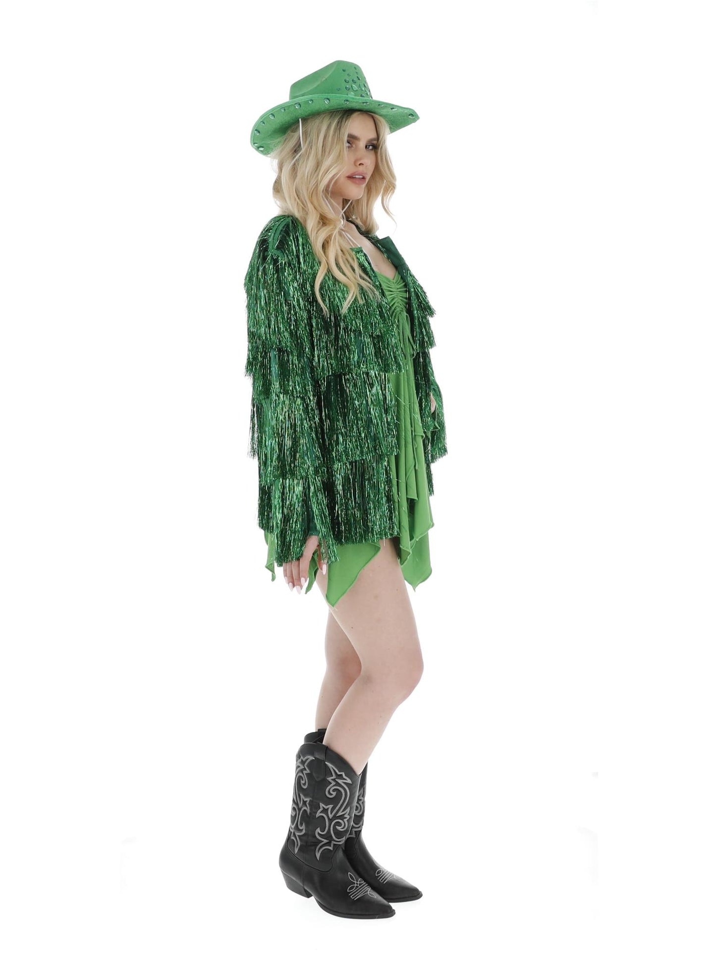 Fever Tinsel Festival Jacket, Green  Wholesale