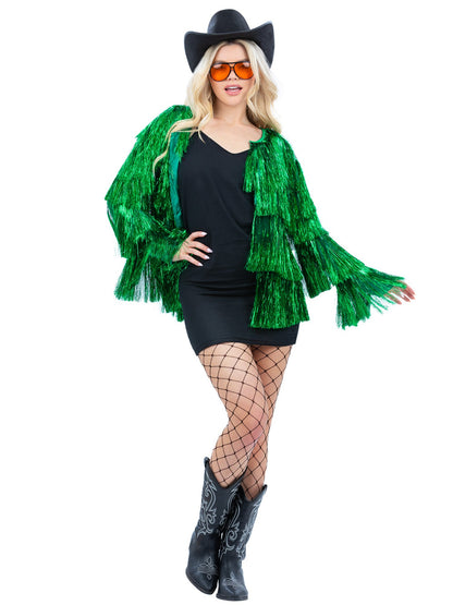 Fever Tinsel Festival Jacket, Green  Wholesale
